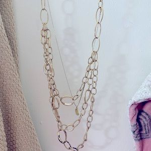 3 banded gold chunky necklace